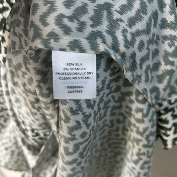 Nordstrom Signature Shirtdress SZ2 Utility Stretch Silk Button Down Green - Picture 5 of 7